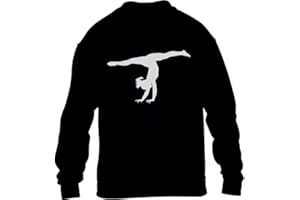 Shirtgeil Felpa Bambina Silouette ginnasta Idea Regalo Ginnastica Danza - Maglione Ragazza