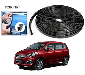 PRIKNIK Car U Shape Edge Trim Rubber Strip Seal Protector Car Door Edge Guards (16 ft/5 m, Black) Compatible with Maruti Suzuki Ertiga