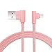Produktbild kingko 1M, 2M, 3M, Datenkabel USB-Datenkabel 90 Grad rechtwinklig 2A Fast Data Sync Ladekabel (Rosen-Gold, 2M)