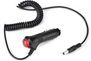 Tihebeyan Zapalniczka samochodowa lżejsza moc, 2 m, 12 V, gniazdo zapalniczki samochodowej, zasilacz 5,5 x 2,1 mm, wtyczka DC, wtyczka do widoku z tyłu samochodu