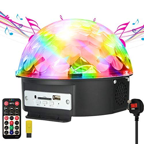 Gusodor Disko Lichter Led Bühne Licht Kristall Magic Ball Leuchte Mp3 Spieler per Geräusch Aktiviert Auto Blinken Rotierend RGB Stroboskop für Hochzeit Zuhause Geburtstag Party Ktv Club Dj Pub Show