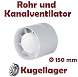  MKK Ventilador de aire para canalizaciones y tuberías (aerogenerador silencioso, diámetro 150 mm)