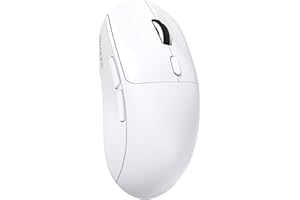 A.JAZZ NJ07 SUPERLIGHT Wireless Computer Mouse, BT/2.4G/USB-C, 67g Lightweight, 12800 DPI, 300mAh Battery, 1K Polling Rate, Streamlined Ergonomic, Cordless Silent Gaming Office Mice for PC/Mac-White
