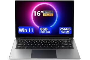 MOROSTRON Laptop 16-inch 8GB DDR 256GB SSD Portable Laptop,Expandable to 1TB Pentium Quad-core CPU up to2.64 GHz 9000mAh Battery Mini HDMI Interface USB3.0 Interface Dual-Band WiFi Webcam Slim laptops