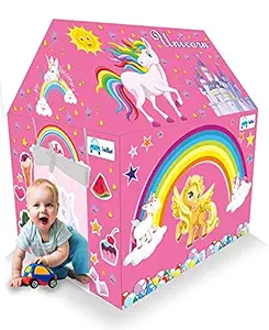 FunBlast Unicorn Theme Tent House for Kids - Play Tent House for Girls (Multicolor)