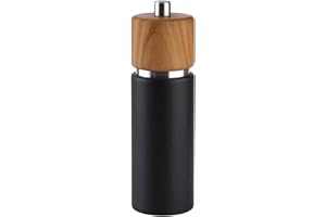 Zassenhaus Młynek do soli Hannover z drewna oliwkowego i żeliwa w kolorze naturalnym czarnym, wysokość: 18 cm, 023701