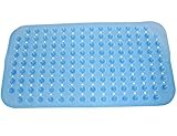 WARRAH Pebble Design-Gummi-Badematte Tub Mat Gesundheitswesen Fuß Reinigungsmatte für Badewanne oder Dusche -Natural Gummi Badewanne Matte nicht Beleg -Der beste Sicherheit Ergänzung für Ihre Dusche oder Bad mit Cosy Blase Fuß Grip Farbe Transparent Blau