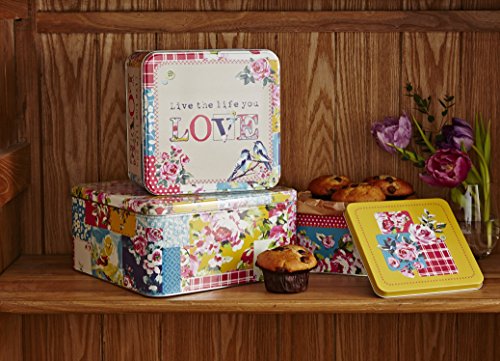 Cooksmart Oriental Patchwork Viereckige Keksdosen, Mehrfarbig, 3er Set - 2