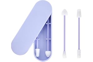 Disnace Wattestäbchen aus Silikon [2er Set] – Silikon Wattestäbchen,Wiederverwendbare,Nachhaltige Ohrenstäbchen – Beauty Make-Up Entferner inklusive Aufbewahrung