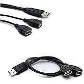 Rpanle USB Splitter Y Kabel, USB 2.0 EIN Stecker Auf 2 Dual USB Buchse Y Verteiler Daten-Aufladeeinheit Kabel-Verlängerung Co