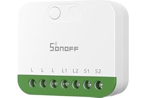 SONOFF MINI DUO（Matter su WiFi） Interruttore Intelligente WiFi a 2 Canali, Abilitato Matter, Carico Totale 16A, Compatto per Scatole Standard, Controllo Remoto e Automatizzato