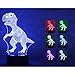Produktbild Gladle Dinosaurier 3D Touch Nacht Lampe 7 Farbe, die USB-Schreibtisch-LED-Nachtlicht ändert Hauptdekor Customized Geschenk