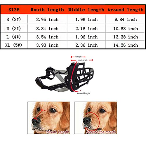 CRAZYBOY-Silicone-Basket-Dog-Muzzles-Breathable-and-Adjustable-Allows-Drinking-Panting-and-Eating