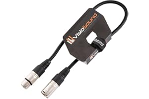 VisioSound Male to Female XLR Mic Lead/Balanced Microphone/Mic Patch Cable / 7 Colours 0.5m Black