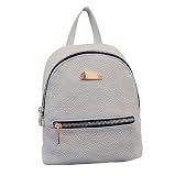mochilas mujer Sannysis mujeres Bolsos de cuero con Cremallera (gris)