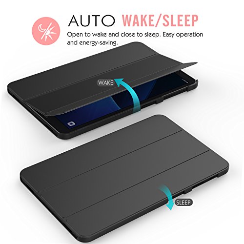 MoKo Samsung Galaxy Tab A 10.1 Hülle – Ultra Lightweight Slim PU Leder Schutzhülle Smart Case mit Standfunktion und Auto Sleep / Wake Up Funktion für Samsung Galaxy Tab A 10.1 Zoll (2016) Wi-Fi/ LTE T580N / T585N Tablet-PC, Schwarz - 7