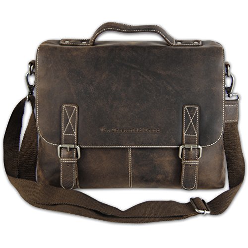 CHESTERFIELD Leder Umhängetasche FOREST Schultertasche Notebook Tasche Braun