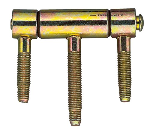 Preisvergleich Produktbild Einbohrband Haustürbänder Türbänder 16 mm 3-Teilig gelb verzinkt