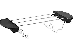 HPERU Rack de pain grillé en acier inoxydable Rack de réchauffement pliable avec poignée 2 trous de tranche de refroidissement grille rack de pain pour 2 pain grille