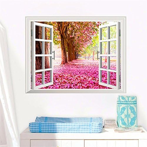 XMJR Background color realistic 3D window bedroom living room TV sofa to remove PVC wall sticker specifications 60*90cm