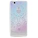 Produktbild MUTOUREN Huawei P9 Lite TPU Hülle Schutzhülle Crystal Case Durchsichtig Klar Silikon Transparent Ultradünne Weich Gel Hinten Rückdeckel Kratzfeste Federung Etui Bumper-Blumen Blau