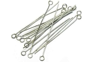 Perlin Lot de 500 tiges à riveter - 30 mm x 0,7 mm - Avec œillet de 3 cm - Argent vieilli