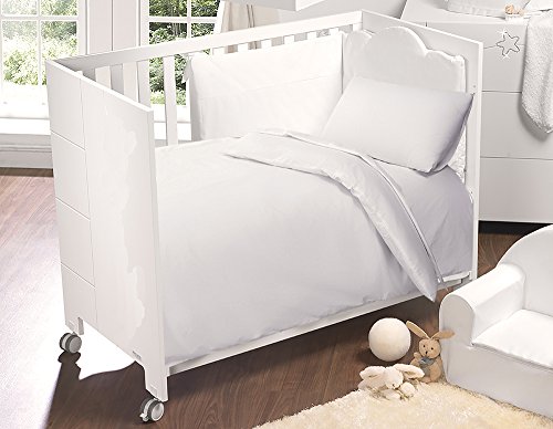 Love2Sleep 100% EGYPTIAN COTTON COT BED DUVET COVER 120 X 150 CM & PILLOWCASE SET : WHITE