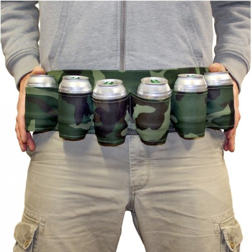 6-Pack Bier Gurtel, Bier Holster, Camouflage Grun - 2