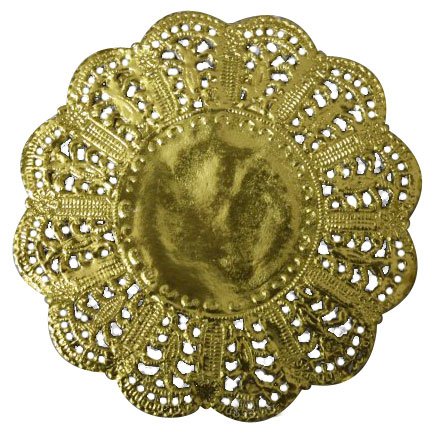 Tortenspitzen rund 9 cm 100 Stück gold