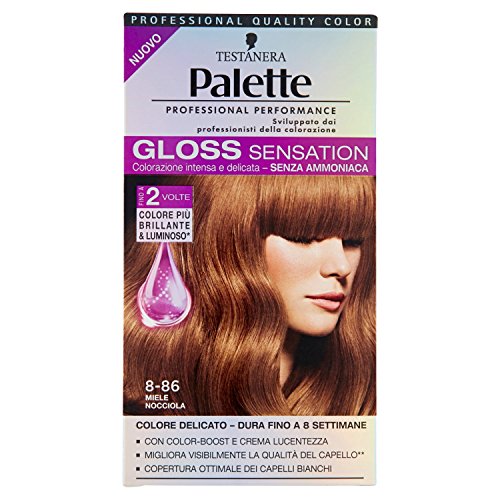 Schwarzkopf, Palette Gloss Sensation, Colorazione Tono su Tono, Senza Ammoniaca, 8-86 Miele Nocciola