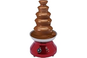 ESYOGEN 5 Ebenen Schokolade Brunnen 7 lb Kommerzielle heiße Schokolade Große Kapazität Edelstahl Schokolade Schmelzen Für Party Hochzeit,Vintage Rot
