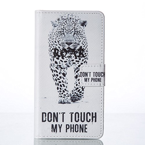 SKYXD Huawei P8 Hülle Leder Leopard Muster Folio Klappbar Handy Tasche Schutzhülle [Magnet / Brieftasche Kartenfach / Standfunktion] Klapphülle mit [Handyanhänger + Eingabestift] Zubehör Set für Huawei P8 Case Bookstyle Flip Leather Cover With [Stylus and Dust Plug] - 2