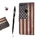 Produktbild Google Pixel XL Hülle, Alfort 3 in 1 Schutzhülle Leder Hülle Flip Wallet Fashion Design Dual Use Falten Premium PU Leder Tasche Case Cover Folio Mappen Kasten Abdeckung für MT Google Pixel XL 5.5" Smartphone Funktion Unterstützte Telefone mit Amerikanische Flagge ( Farbe ) + Netter Staub Stecker + Alfort Schwarz Stylus Pen