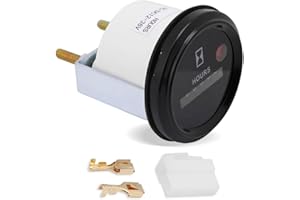 Niiyen Quarz Stundenzähler AC/DC 12-36V 6 Stelliger Quarzzeitzähler Runder Quarz Betriebsstundenzähler Genauer Tester für Boote, Verschiedene Arten von PKW und LKW Motoren Wasserdichte Zeitzähler