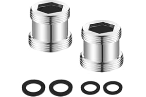 SPTwj 2 Stück Wasserhahn Adapter Außengewinde M20 auf M22 Wasserhahn Luftsprudler Steckverbinder mit Gummidichtung Messing Gewindeadapter Wasserhahnadapter für Küchenarmaturen Waschbecken Wasserfilter