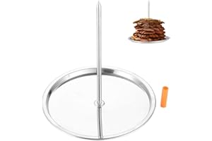 DRELD Pionowy szpikulec do kebaba, odłączany stojak do pieczenia mięsa ze stali nierdzewnej z tacą ociekową do brojlerów, średnich kurczaków, steków, kebabów, shawarmy, donerów, gyros (18 x 18 x 21 cm