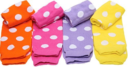 juDanzy Polka Dot 4 Pack Baby & Toddler Leg Warmers