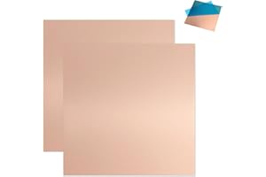 MIGUBIGU 2 pcs Lamiera di Rame Puro 1 mm x 100 mm x 100 mm, Fogli di Rame 99% per Incisione, Lattoneria, Lavorazione dei Metalli, Creazione di Gioielli, Gli Esperimenti Sui Circuiti Stampati