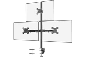 WALI Support Ecran PC 3 Ecran pour Moniteurs jusqu'à 27 Pouces, Bras Ecran PC Entièrement Réglable, Pince en C/Base à œillets en Option, Capacité de 10 kg par Bras, VESA 75/100(M003)