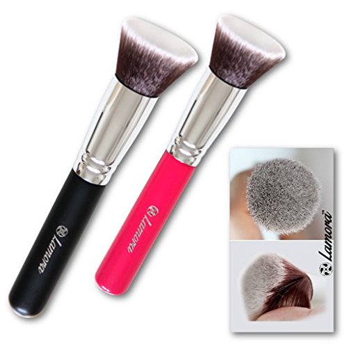Make Up Brush Foundation Kabuki Flat Top - Perfect For Blending Liquid, Cream or Flawless Powder Cosmetics - Buffing, Stippling, Concealer - Premium Quality Synthetic Dense Bristles!