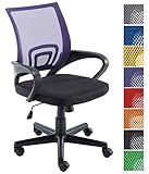 Der gepolsterte Bürosessel ist stufenlos höhenverstellbar und steht standsicher auf einem Gestell aus Kunststoff mit fünf Leichtlaufrollen.