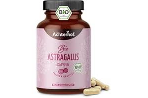 ‎VOM-ACHTERHOF Astragalus Kapseln Bio | 180 Stück | hochdosiert mit je 500mg Astragaluswurzel Pulver | Tragant Tragacantha Membranaceus Wurzelpulver