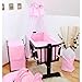 8 Pcs Crib Bedding Set with Canopy + Holder, All-round Bumper 90x40 cm - Plain Pink