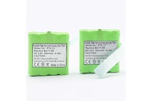 SHAWOROCE Lot de 2 piles Ni-MH 800 mAh 4,8 V BATT-6R PB-G8 pour radio Midland Alan G6 G8 M24 M48 M99 Plus AAA rechargeables avec un sac