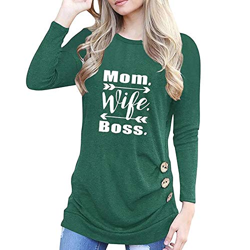 Preisvergleich Produktbild Resplend_langarmshirt, Frauen Freizeit Sweatshirt Oberteile Applikationen Pullover T-Shirt Bluse Tops Rundhals Lange Ärmel