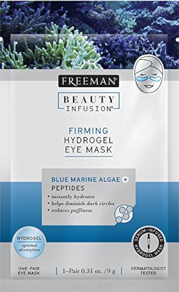 Beauty Infusion Hautstraffende Hydrogel blau marine Algen und Peptiden Eye Maske