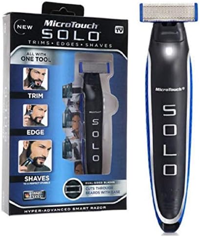 Beard Trimmer for Men with Built in LED Light, Micro Touch Electric Razor Blades for Men – Best Gift, No Water or Cream Means No Mess, Best Shaver Adaptor/Adapter Plug in UK, Travel Like A Pro