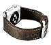 Produktbild Apple Watch Armband Serie 1 & 2, SVAEX 38 mm Ersatzarmband aus Crazy Horse Echt-Leder mit Metallschnalle – Adapter enthalten - Dunkelbraun