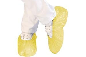 HYGIENICAL BETRIEBSBEDARF Farbige-Überschuhe, CPE Einwegüberschuh, Einweg-Überziehschuhe, Op-Schuhüberzieher, Galosche, wasserdicht, Farbe:gelb - 100 Stück, Größe:extra stark - 40my