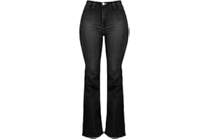 SKOTO Flare Jeans Vintage Mujer Talla Grande - Pantalones acampanados de mezclilla de corte bootante Oversized Y2K Pantalones vaqueros aspecto vaquero Pantalones deportivos Hip Hop Joggers Cintura Alta